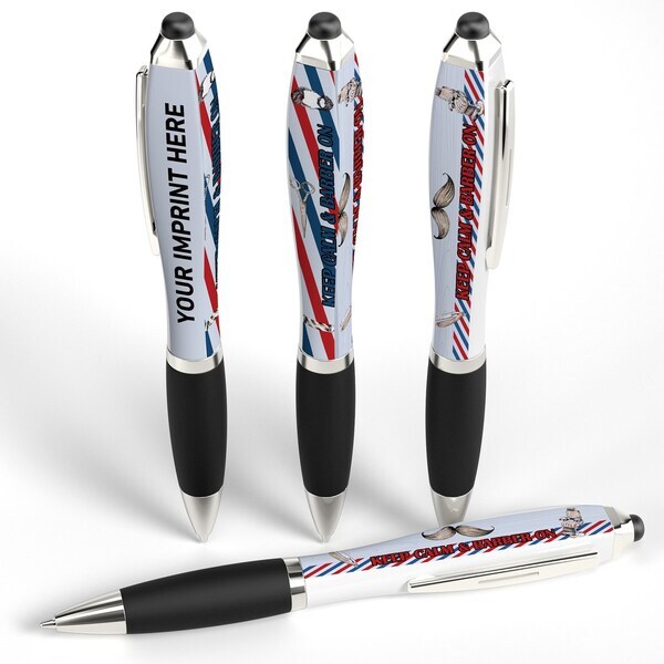 Squared iBasset Keep Calm & Barber Design Twist Action Pen