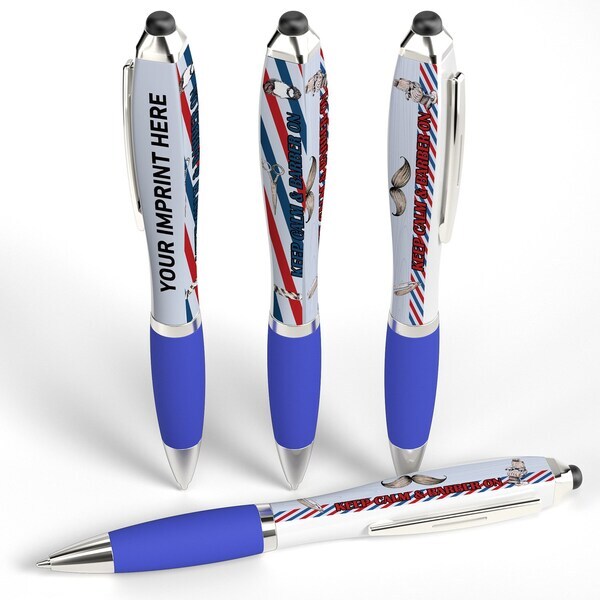 Squared iBasset Keep Calm & Barber Design Twist Action Pen
