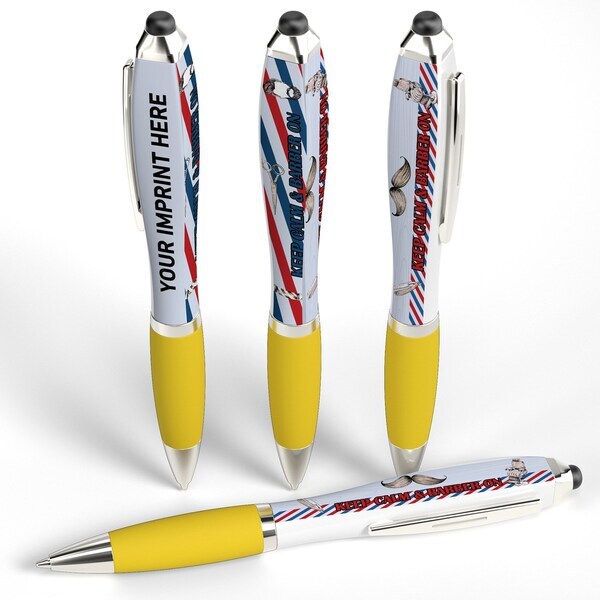 Squared iBasset Keep Calm & Barber Design Twist Action Pen
