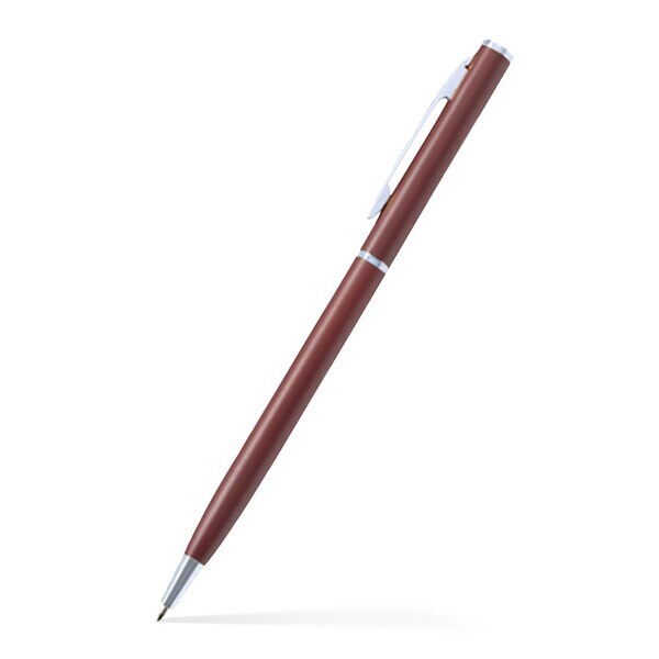 Slim Metal Silver Twist Action Pen