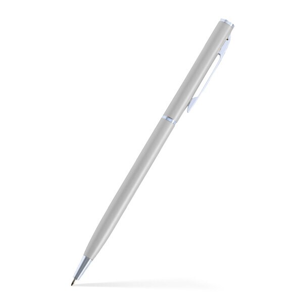 Slim Metal Silver Twist Action Pen