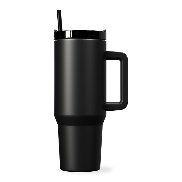 Happy Camper Stainless Steel Mug w/ Straw, 40oz.