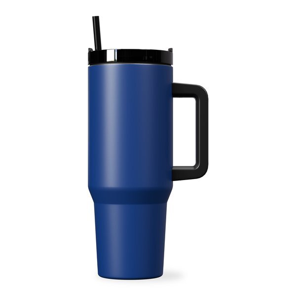 Happy Camper Stainless Steel Mug w/ Straw, 40oz.