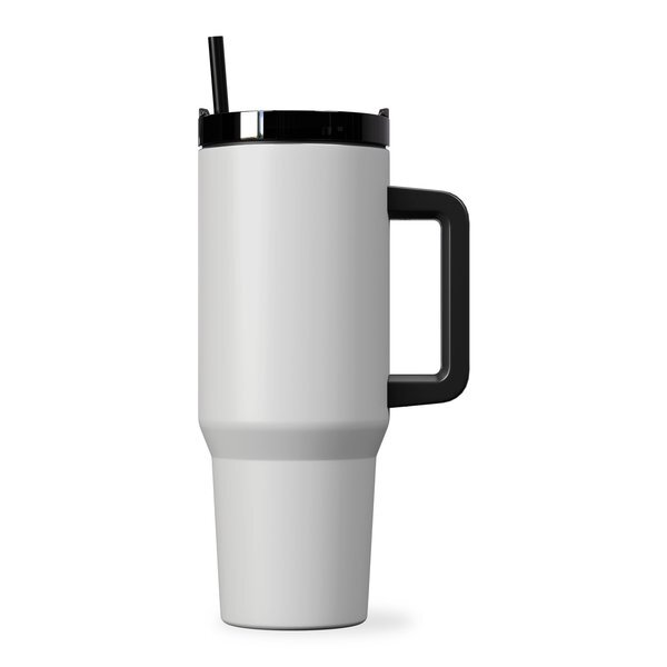 Happy Camper Stainless Steel Mug w/ Straw, 40oz.