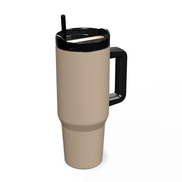 Happy Camper Stainless Steel Mug w/ Straw, 40oz.