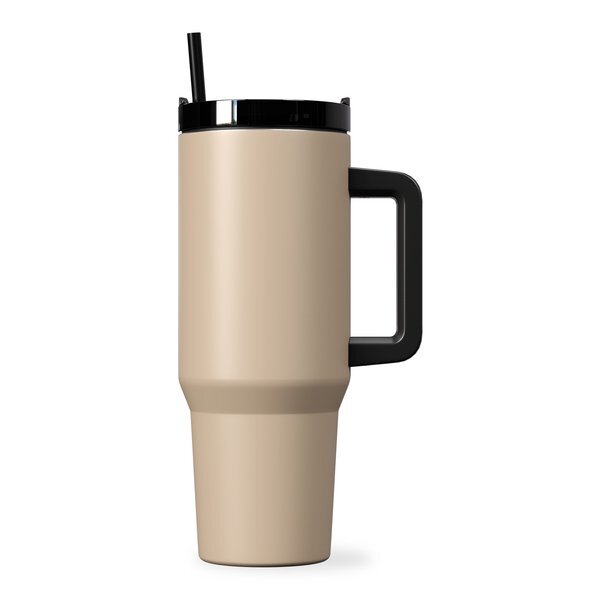 Happy Camper Stainless Steel Mug w/ Straw, 40oz.