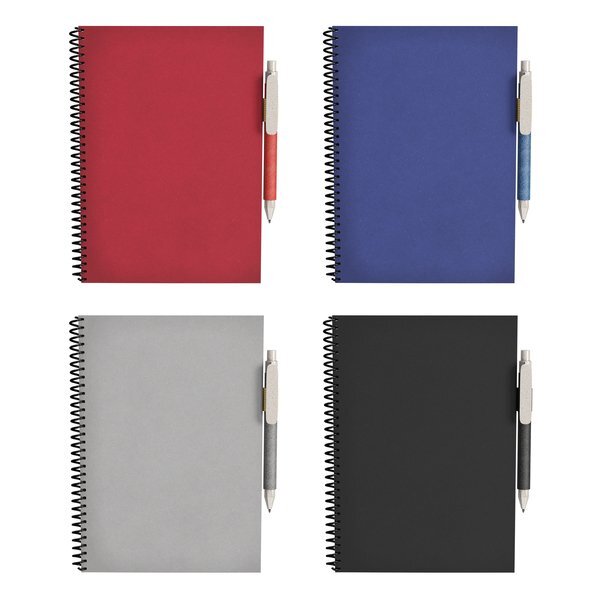 Eco All Day Spiral Notebook & Pen, 6-1/4" x 9"