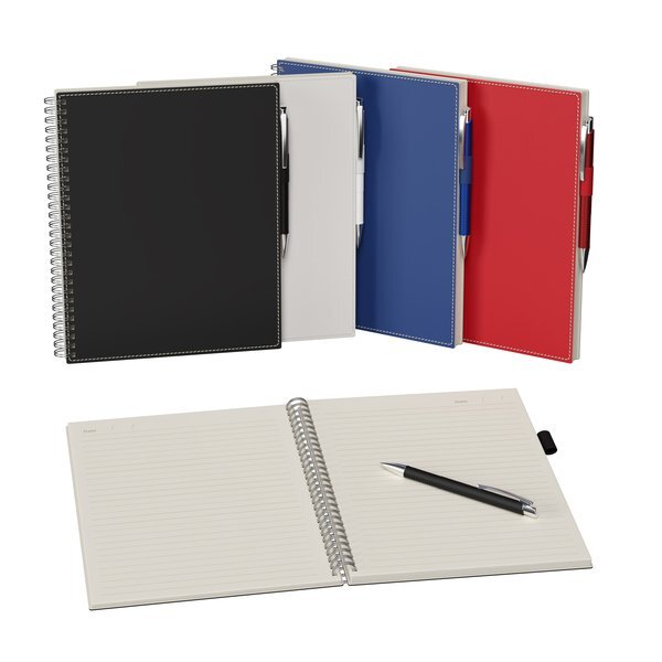 Bradford Spiral Bound Notebook & Pen, 8" x 10"