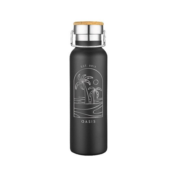 Chillguard Wood-Top Stainless Steel Bottle, 20oz.