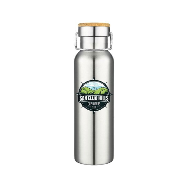 Chillguard Wood-Top Stainless Steel Bottle, 20oz.