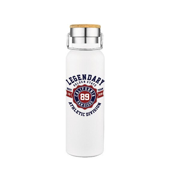 Chillguard Wood-Top Stainless Steel Bottle, 20oz.
