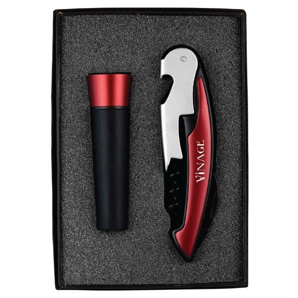 Wine Opener & Vacuum Stopper Set