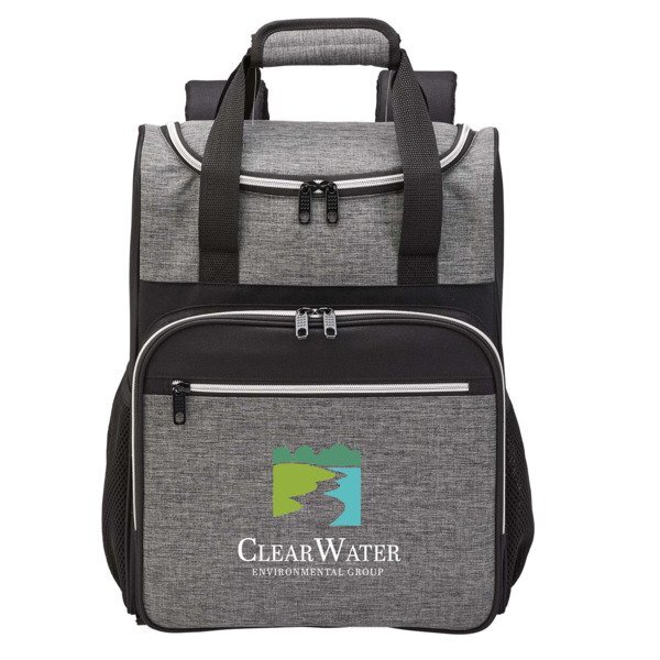 Heather 600D Polyester 24-Can Backpack Cooler