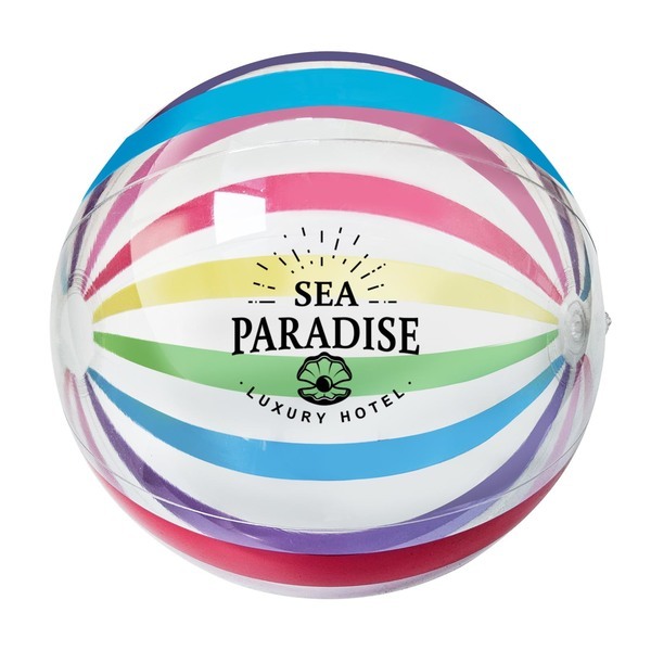 Multi-Color Striped Beach Ball, 16"