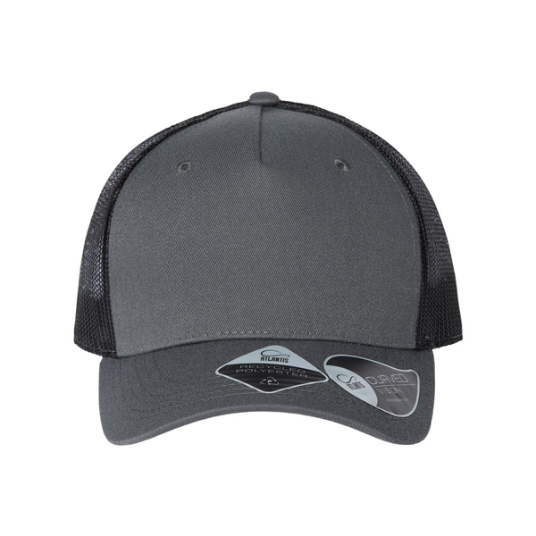 Atlantis® Sustainable Five-Panel Recycled Poly Twill Trucker Cap