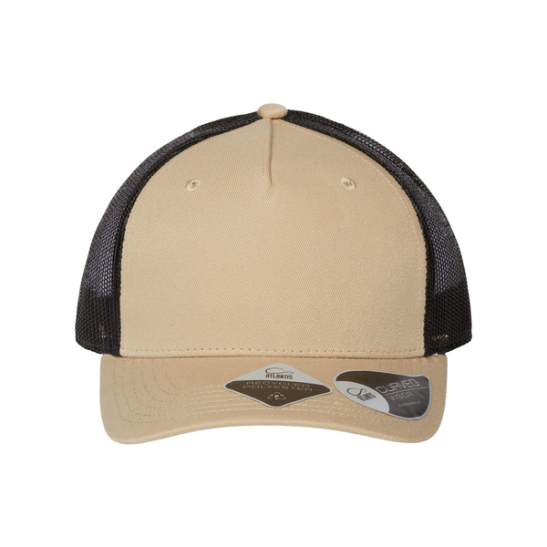 Atlantis® Sustainable Five-Panel Recycled Poly Twill Trucker Cap