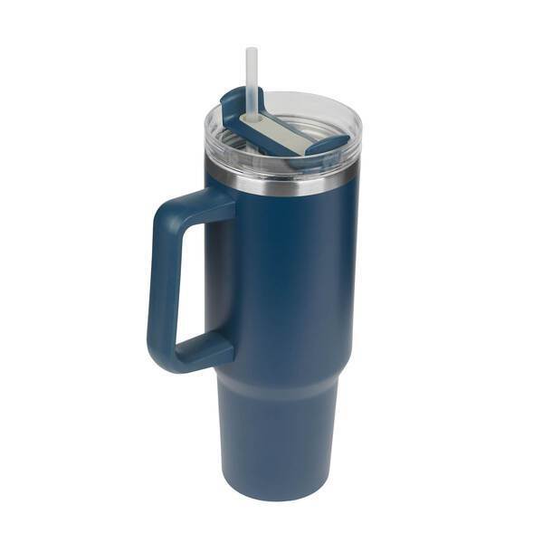 Riley Double Wall Stainless Steel Travel Mug w/ Straw, 40oz.
