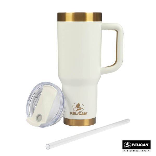 Pelican™ Porter Double Wall Stainless Steel Travel Mug w/ Straw, 40oz.