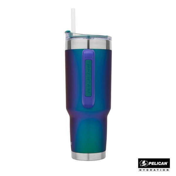 Pelican™ Porter Shimmer Double Wall Stainless Steel Travel Mug w/ Straw, 40oz.
