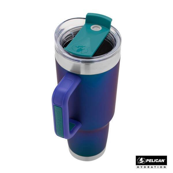 Pelican™ Porter Shimmer Double Wall Stainless Steel Travel Mug w/ Straw, 40oz.