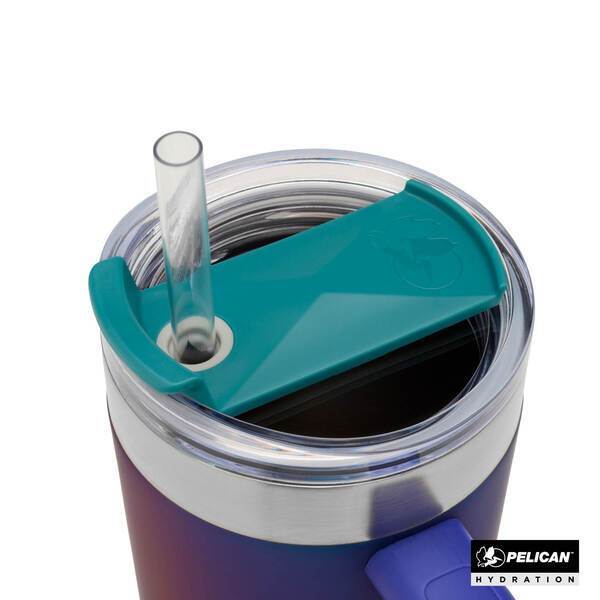 Pelican™ Porter Shimmer Double Wall Stainless Steel Travel Mug w/ Straw, 40oz.