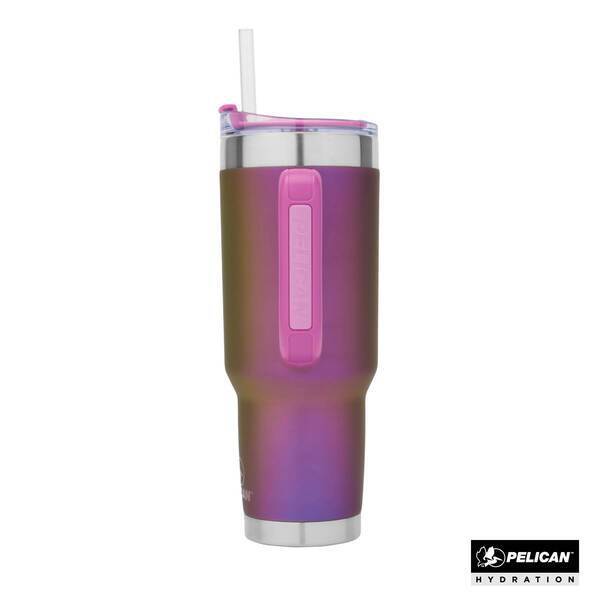 Pelican™ Porter Shimmer Double Wall Stainless Steel Travel Mug w/ Straw, 40oz.