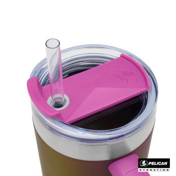 Pelican™ Porter Shimmer Double Wall Stainless Steel Travel Mug w/ Straw, 40oz.