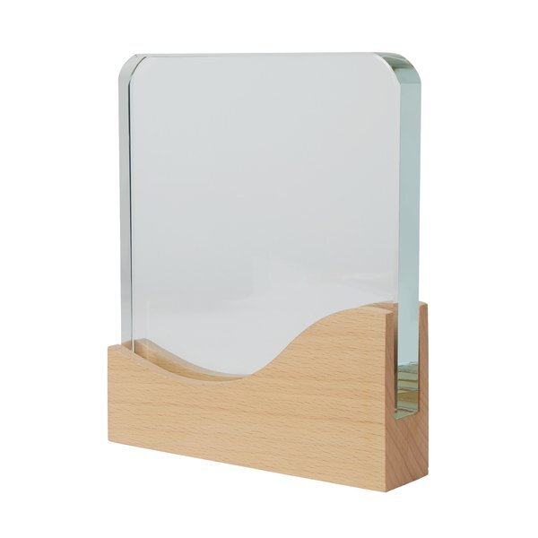 Ola Crystal Award w/ Wood Base