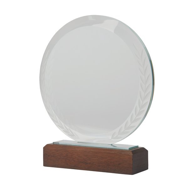Redondo Crystal Award w/ Wood Base