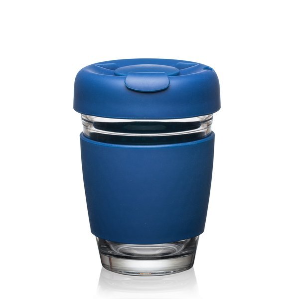 Retiro Borosilicate Glass Tumbler with Silicone Lid, 8oz.