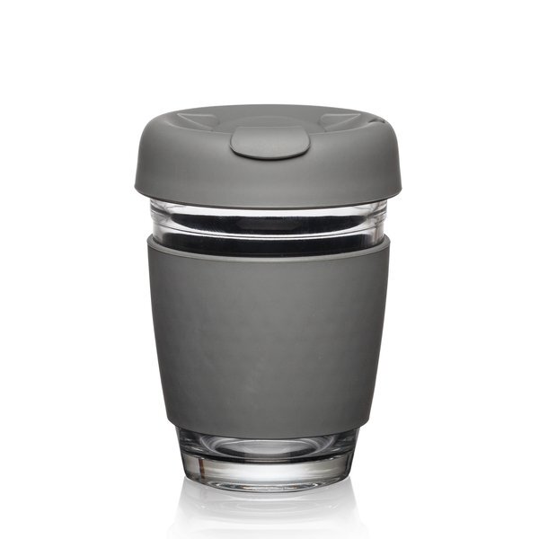 Retiro Borosilicate Glass Tumbler with Silicone Lid, 8oz.