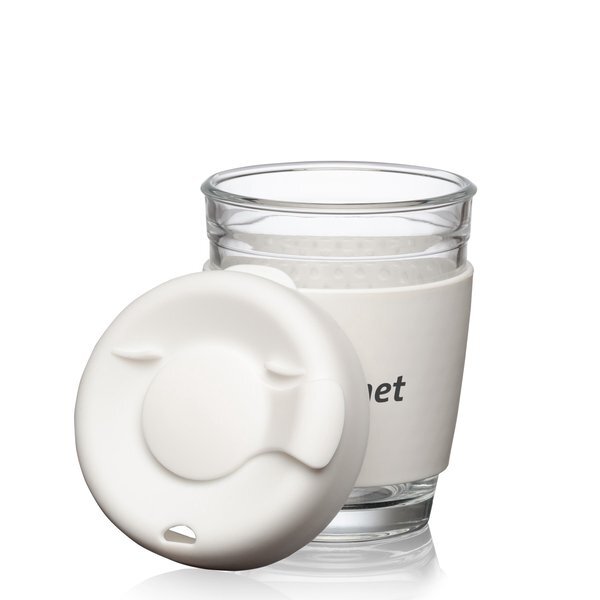 Retiro Borosilicate Glass Tumbler with Silicone Lid, 8oz.