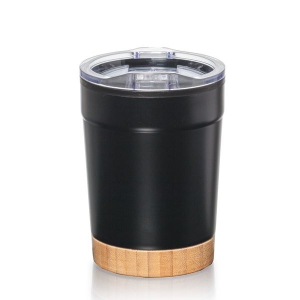 Eduardo Double Wall Stainless Steel Tumbler with Bamboo Base, 12oz.