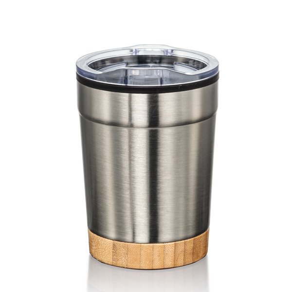 Eduardo Double Wall Stainless Steel Tumbler with Bamboo Base, 12oz.