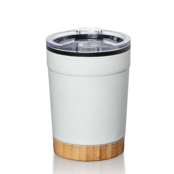 Eduardo Double Wall Stainless Steel Tumbler with Bamboo Base, 12oz.