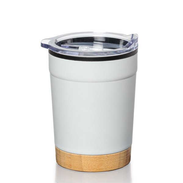 Eduardo Double Wall Stainless Steel Tumbler with Bamboo Base, 12oz.