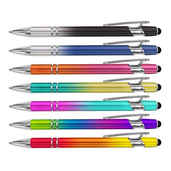 iWriter® Exec Prism Multicolor Ombre Metal Ballpoint Pen & Stylus