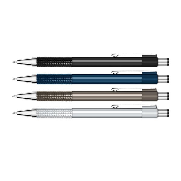 Zebra Aluminum Barrel Retractable Ball Point Pen with Stainless Steel Trim & Textured Grip