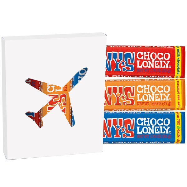 Tony's Chocolonely® Bars in Plane Window Box