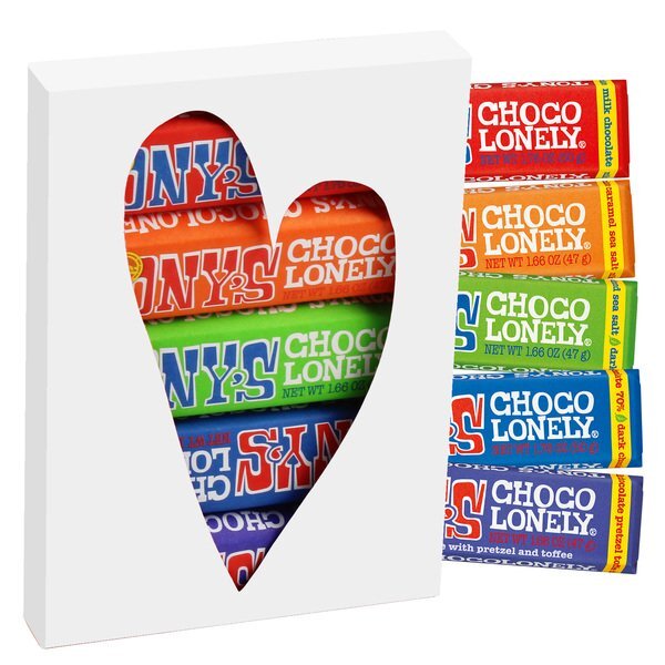 Tony's Chocolonely® Rainbow Taste Pack in Heart Window Box