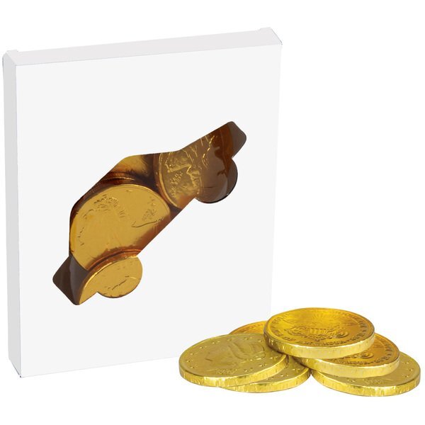 Gold Chocolate Coins in Car Window Box