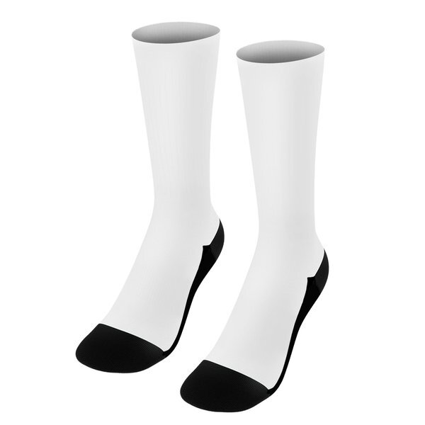 Dye-Sublimated 100% Polyester Socks w/ Tri-Fold Packaging
