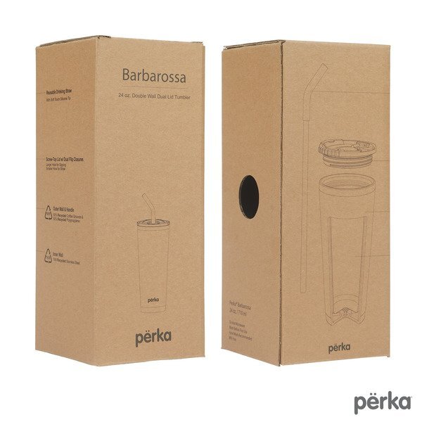 Perka® Barbarossa Recycled Steel & Coffee Grounds Tumbler, 24oz.