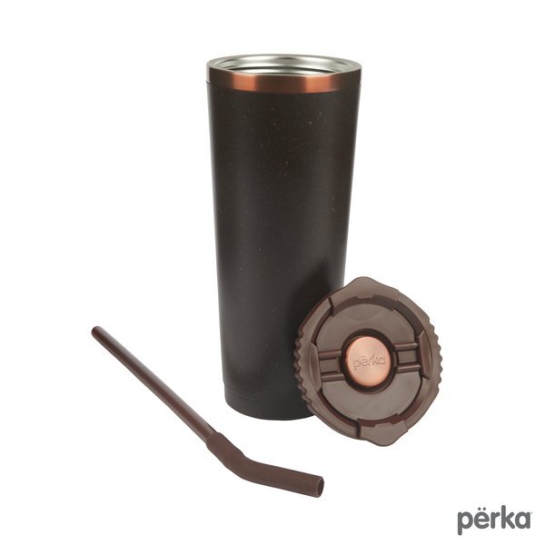Perka® Barbarossa Recycled Steel & Coffee Grounds Tumbler, 24oz.