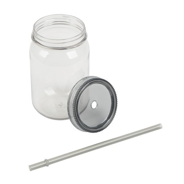 Bootlegger rPET Mason Jar Tumbler w/ Straw, 27oz.