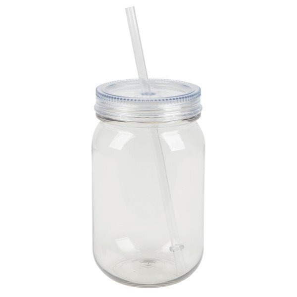 Bootlegger rPET Mason Jar Tumbler w/ Straw, 27oz.