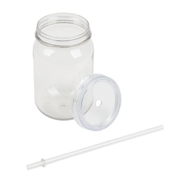 Bootlegger rPET Mason Jar Tumbler w/ Straw, 27oz.