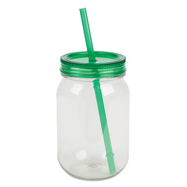 Bootlegger rPET Mason Jar Tumbler w/ Straw, 27oz.