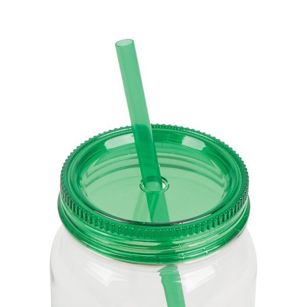 Bootlegger rPET Mason Jar Tumbler w/ Straw, 27oz.