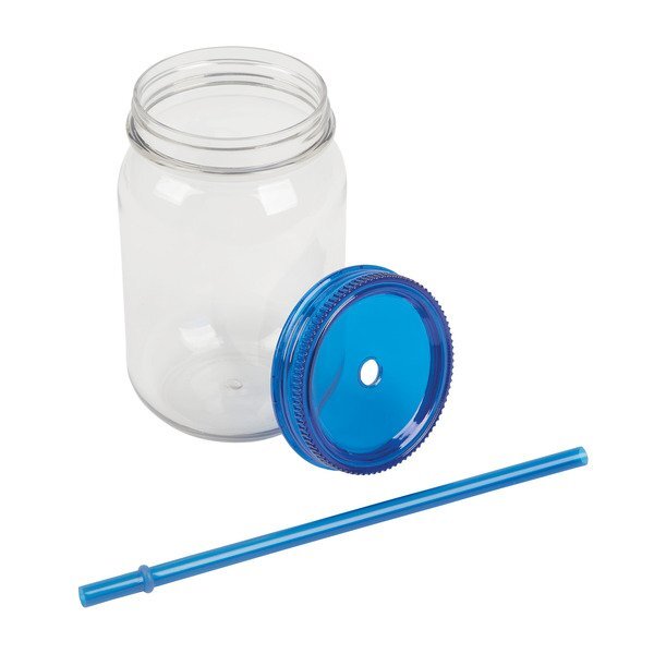 Bootlegger rPET Mason Jar Tumbler w/ Straw, 27oz.